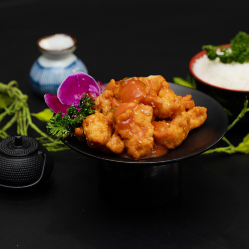 Beignet de poulet sauce d'aigre douce